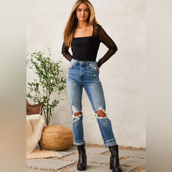 Willow + Root Tops - Willow + Root Black Lace Bodysuit Size S